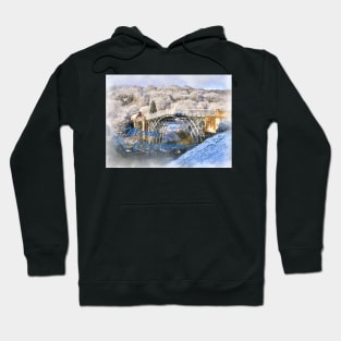 Ironbridge in Snow Merry Christmas Hoodie